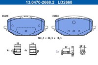 ATE 13.0470-2668.2 Bremsbelagsatz, Scheibenbremse FüR CitroëN, Ds, Opel, Peugeot
