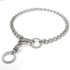 Dog Chain Necklace Metal Stainless Steel Leash Training Choke Collar Adjustab...