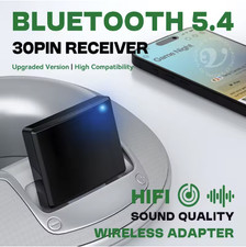 Bluetooth 5.1 Music Audio Adapter Receiver 30 Pin Dock Speaker for iPhone iPod