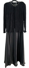 Cachet 2-Piece Black Formal Gown w/ Beaded Jacket Size 20W Style 70365N