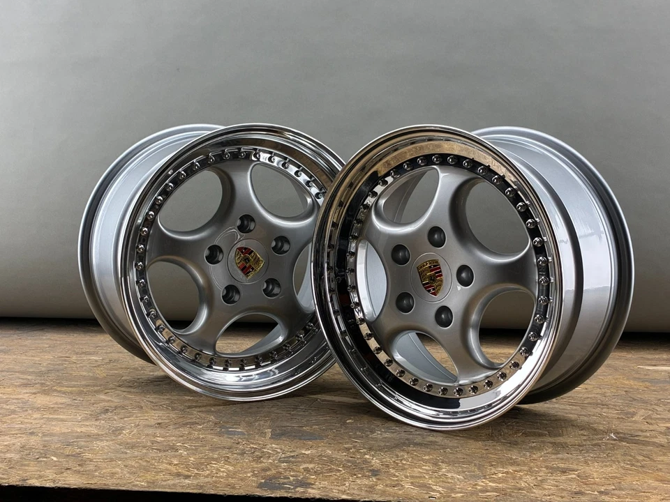 4Stk orig KERSCHER RS 3tlg Felgen wheels rims 8/9,5x17 5x130 Porsche 930 993 996 - Bild 3 von 4