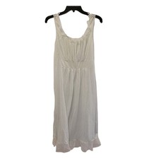 Vintage Michelene Sheer Nylon Nightgown Blue Polka Dot Lace Hem