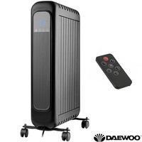 Daewoo Portable Oil-FREE Radiator Heater LED Digital Display Remote CTRL 2000W