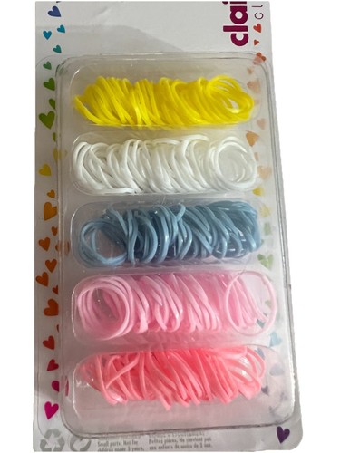 Claire's Club Pastel Hair Tie Set - Yellow White Pink Blue - Picture 3 of 3