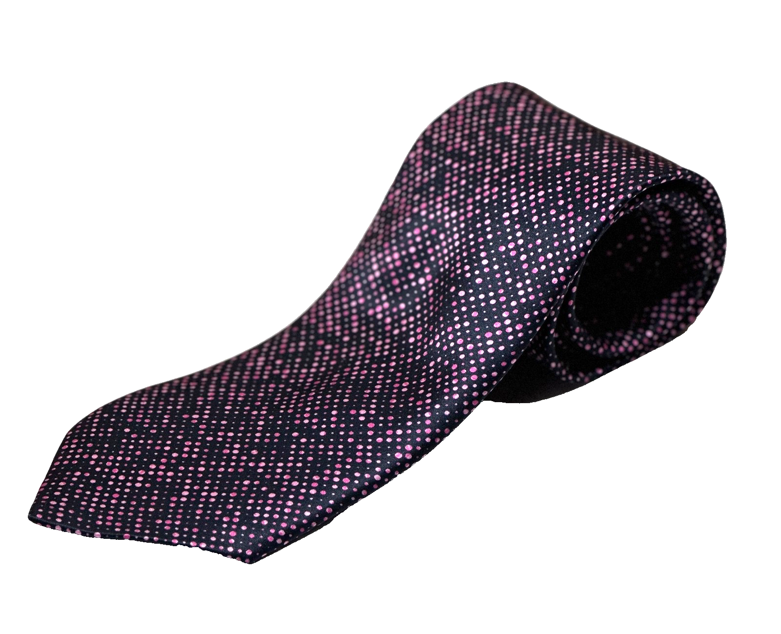 Italo Ferretti Tie Fuchsia Pink Black Geometric Dots 3.5 x 60 Made In Italy