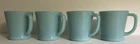 1) Vintage Set of 4 Fire-King Delphite Blue D-Handle Mugs Made in USA Milk Glass
