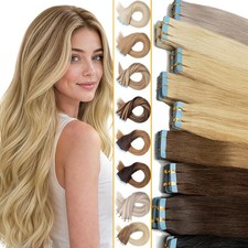Invisible Tape in Skin Weft Remy Human Hair Thick Full Head Russian Hair 40pcs