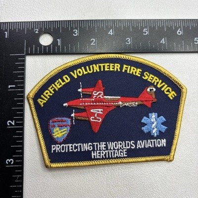 England Airplane AIRFIELD VOLUNTEER FIRE SERVICE Aviation Patch Europe 95V5