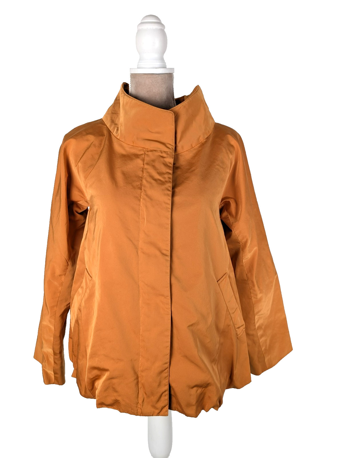 Lafayette 148 Jacket Coat Windbreaker Sz P or XS Orange Classic Preppy