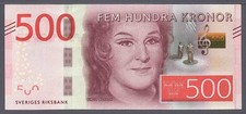 Sweden 2015 500 Kronor P 73b5 Edition 2022 with Prefix K RR Consecutive 1 aUNC