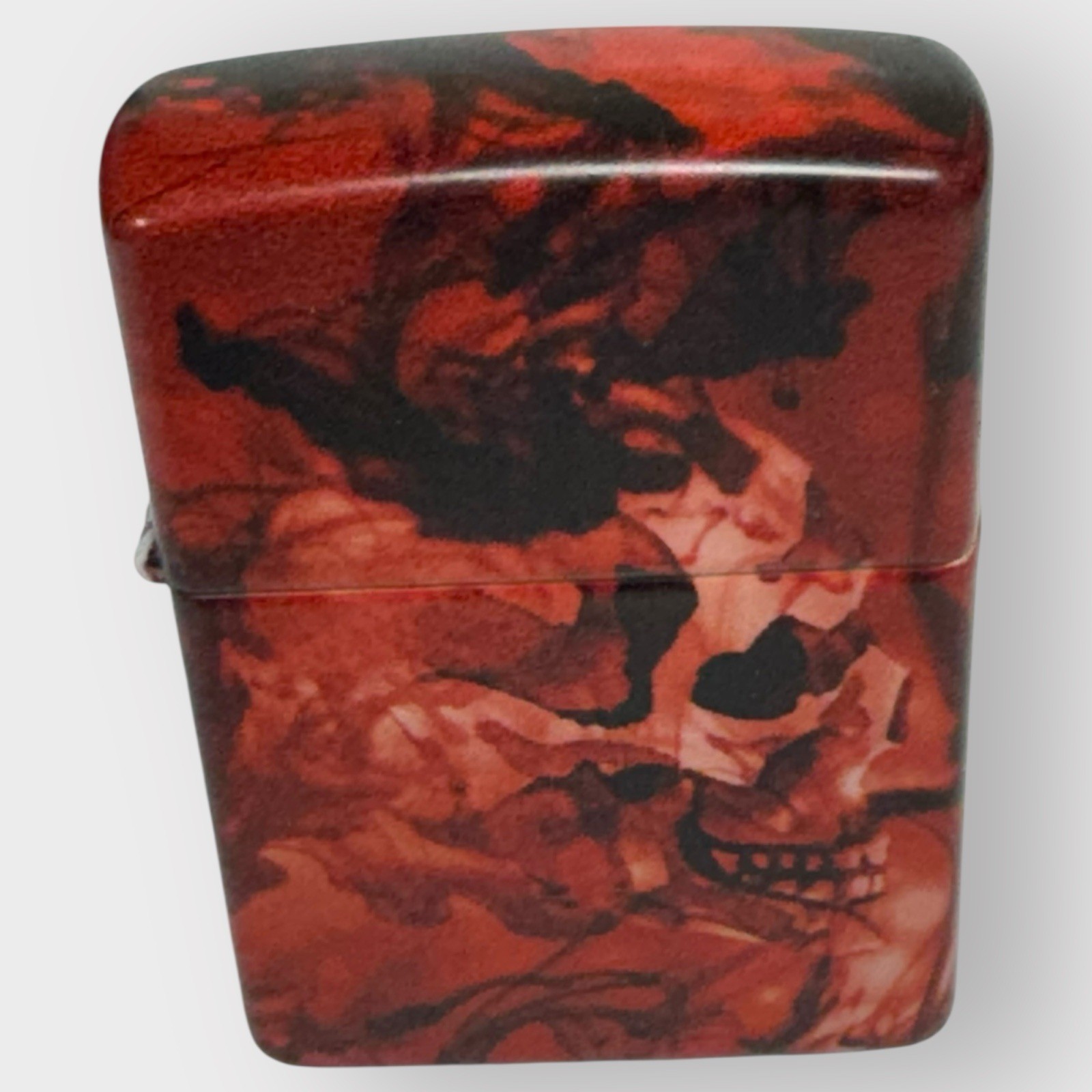 Zippo 48772 Windproof Red Spooky Skulls Lighter, Wrap Around Process CLEAN