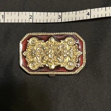 VTG 1974 Estee Lauder Solid Perfume Case Youth Dew Regency Compact Red/Gold