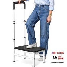 Wooden Step Stool with Handle for Adults  Seniors - Heavy Duty - One Step