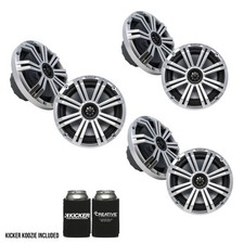 Kicker 8" Silver Marine LED Speakers - 3-Pairs of OEM replacement speakers