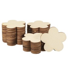 50 Pack 60mm Wooden Flowers Unfinished Wood Flowers Blank Wooden Cutouts
