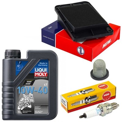 Öl Set 1L Wartung Ölsieb Luftfilter Zündkerze für SYM Symphony 50 SR AZ05W 11-16