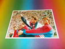 Klaus Augenthaler + Otto Rehhhagel signed autograph on 20x28 photo
