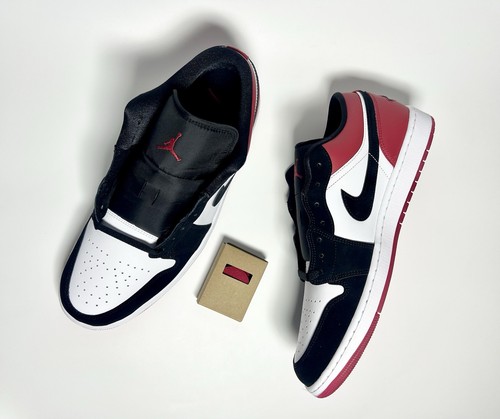 Nike Air Jordan 1 Low SE Premium Suede Leather Red Bred White Black Toe 85 - Picture 13 of 21