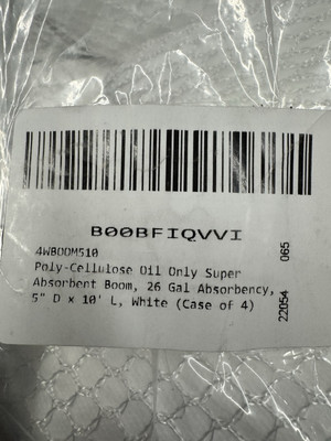 5  X 10  Oil Only Super Absorbent Boom 26gal. Absorbency. Case Of 4 