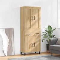 Highboard Sonoma Eiche Schmal 69,5X34X180 Cm Wohnzimmer Holzwerkstoff