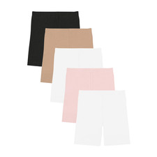 Wonder Nation Girls 5 Pair Playground Shorts Assorted Size XL 14-16 