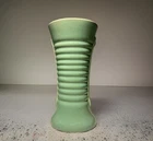 Vintage McCoy Art Deco Matte Green Or Seafoamish  Vase #593 USA Exc Condition 8”