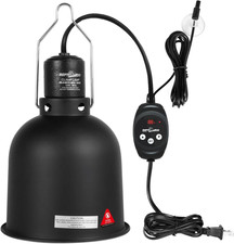 Reptile Light Fixture with Dimming Thermostat, 5.5 Inch Deep Dome Lamp Fixture w