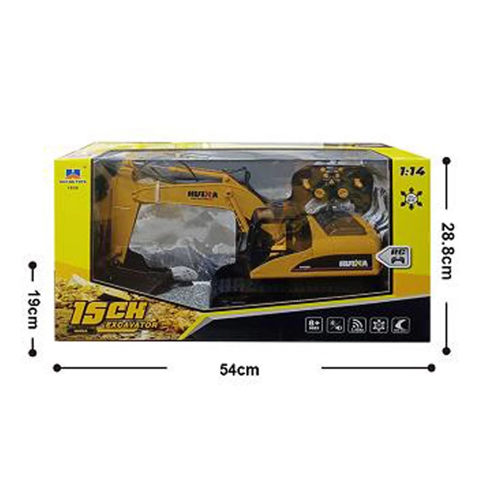 HUINA 1/14 Electric RC Excavator 1535 RTR Digger 15CH 2.4G Battery Sound Gifts - Image 4 of 4
