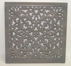 Square Carved Wooden Wall Display ~ Steel Gray ~ 16" x 16" ~ Farmhouse Style