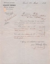 75 PARIS raffineur LEBAUDY FRERES 1893 sucre raffinerie