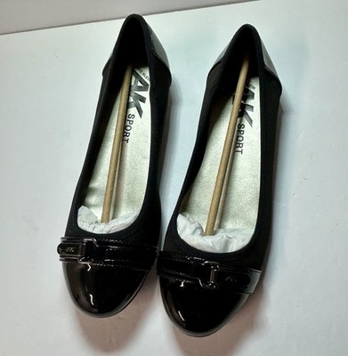 Anne Klein AK Sport Shoes Ballet Flats Black Women s Sz 9.5 EUC