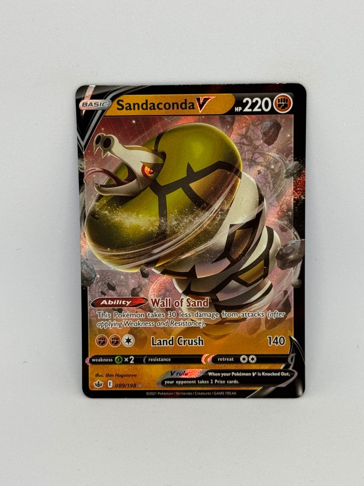 Pokemon Card Sandaconda V 089/198 Chilling Reign HOLO RARE - NM