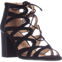 Franco Sarto Meena Heeled Lace-up Sandals - Black, 8.5 Us / 38.5 Eu on sale Franco Sarto Meena Heeled Lace-up Sandals - Black, 8.5 Us / 38.5 Eu on sale