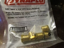 3/8" Male NPT x 1/4" Female NPT Brass Bushing QTY 5