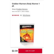 NEW Grabber Adhesive Body Warmer & Chauffe corps - 1 Pack (Bent a bit)