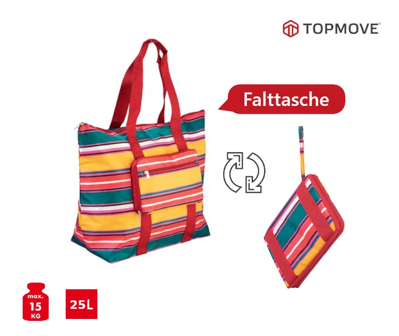 Einkaufstasche Falttasche 25 L Shopper faltbar Strandtasche Badetasche  TOPMOVE®