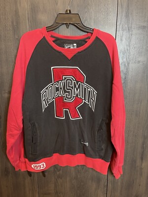Rocksmith New Money 1993 Pullover Sweatshirt Mens Large Black & Red