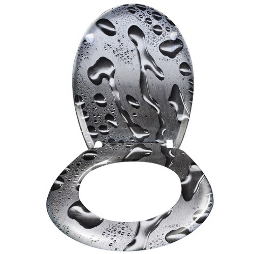 Toilettensitz Wassertropfen Soft-Closing Toilettendeckel Klodeckel Klobrille MDF - Bild 10 von 12