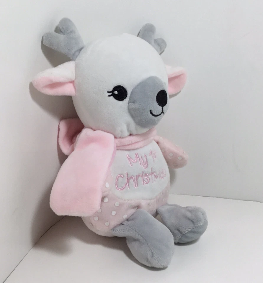 Peluche Dan Dee Collector’s Choice My 1st Christmas reno rosa/blanco/gris Foto 2 de 4