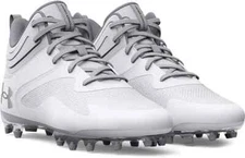 Under Amour Command MC Mid Lacrosse Cleats Men's Size 9-11.5 3025639-100 White