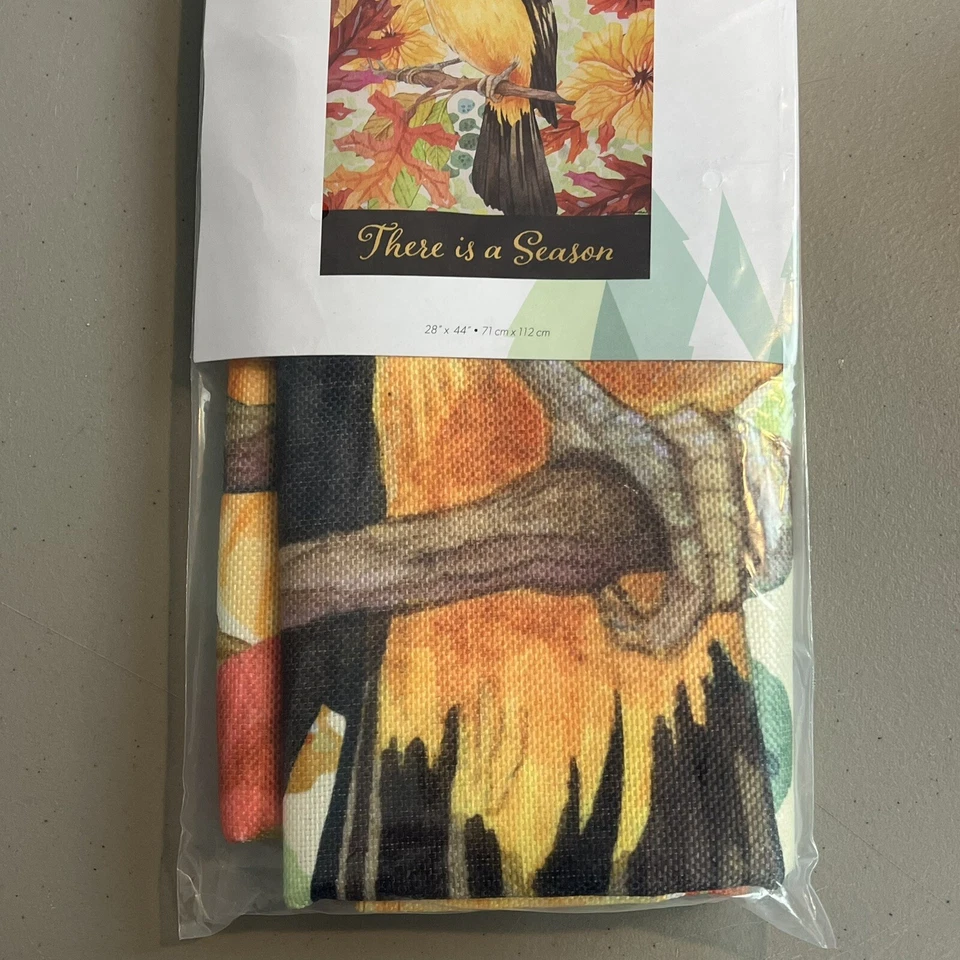 Evergreen House Bandera Cambio Temporadas Pájaro Naranja 28 x 44" Nuevo Foto 4 de 4