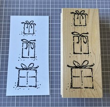 Great Impressions Rubber Stamp Gift Tier Presents Box Birthday Christmas Wedding