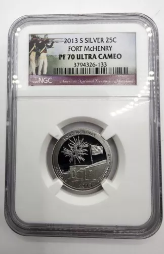 2013-S SILVER - FORT McHENRY Quarter-25c NGC PF 70 ULTRA CAMEO          