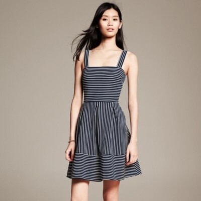 NEW Banana Republic Navy Stripe Nautical Ponte Fit & Flare Dress, 4 Small, $140 | eBay NEW Banana Republic Navy Stripe Nautical Ponte Fit & Flare Dress, 4 Small, $140 | eBay