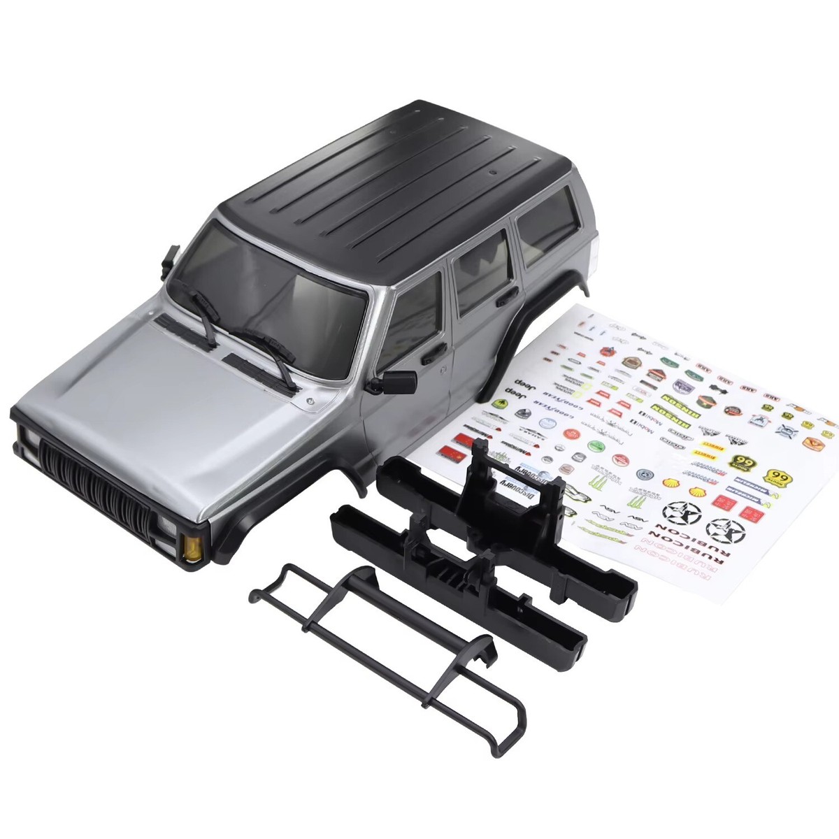 Carrosserie INJORA 1/18 Pour TRX4M – Coque ABS Hardtop Avec Pare-chocs, Empattement 155 Mm, Sans Clip, Compatible Bronco Et Defender, Gris Argenté
