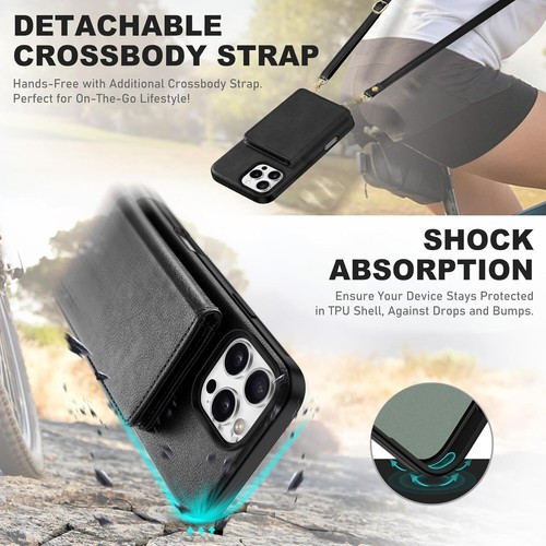 iPhone 16 Pro Max Case 6.9" Case With Adjustable & Detachable Crossbody Lanyard - Picture 6 of 9