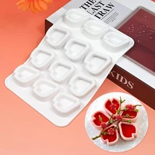mostsom Peach Blossoms 3D Silicone Mold For Baking Non-Stick Sphere Baking Mo...
