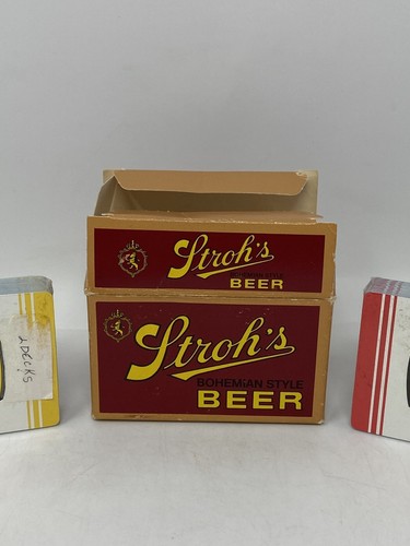 Stroh's Beer Mini Case with 2 Sealed Playing Cards Decks - Picture 3 of 12