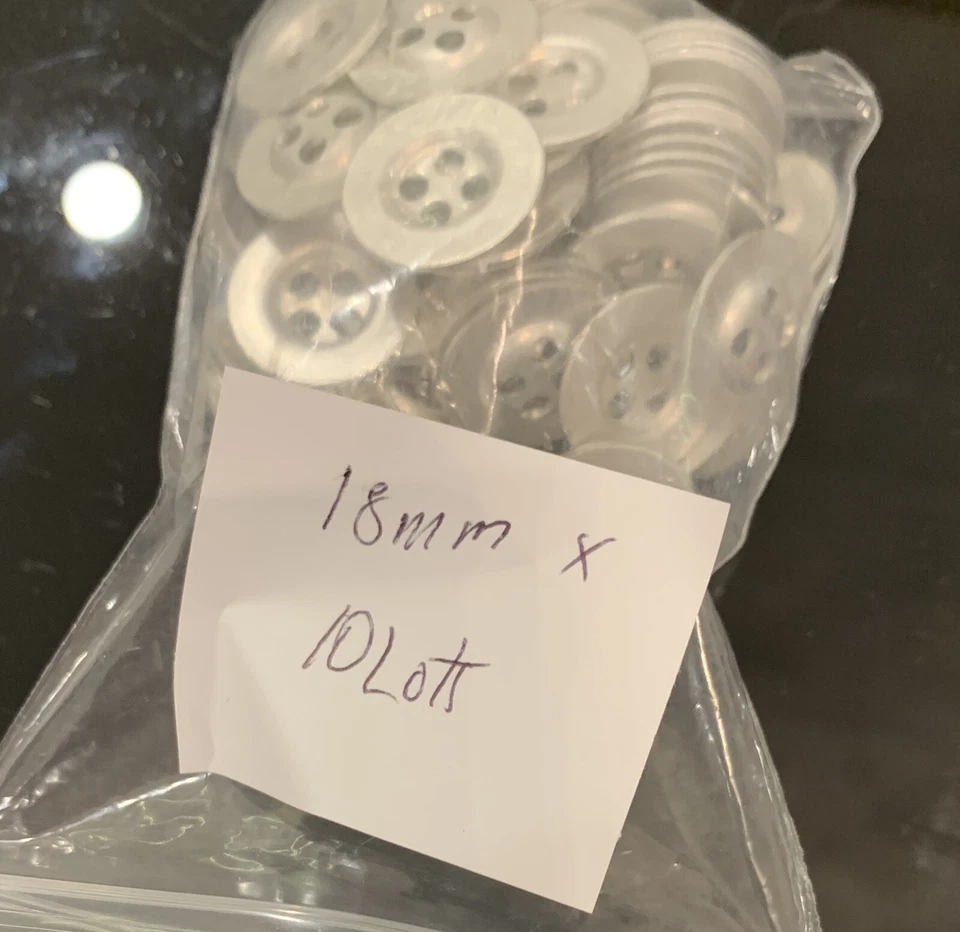 18mm Brushed Silver Round Metal 4 Hole Buttons Jacket Coat Military 4pcs - Image 4 of 4