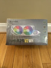 Gamdias Aura GL240 V2WH White Liquid Cooler, RGB, 2-Fan, Nylon-Braided Tubes